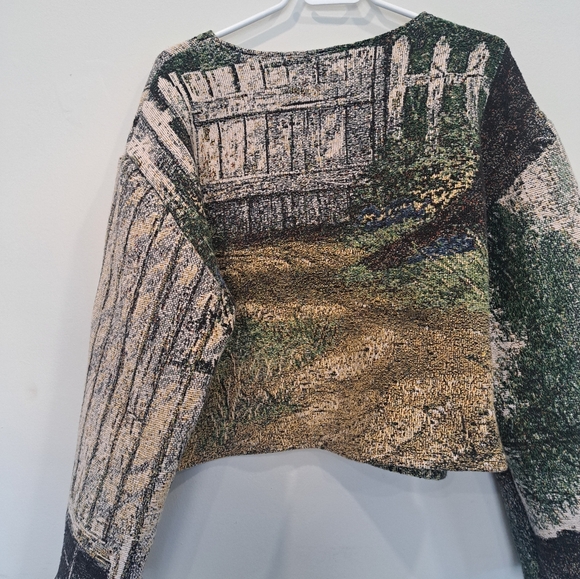 Upcycled Tapestry Blanket Pullover Sweater - Picture 3 of 4
